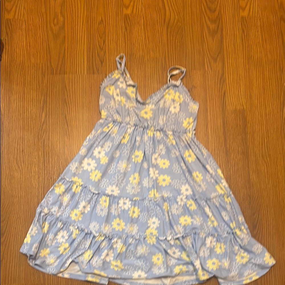 Rue21 White and Blue Spaghetti Strap Sundress